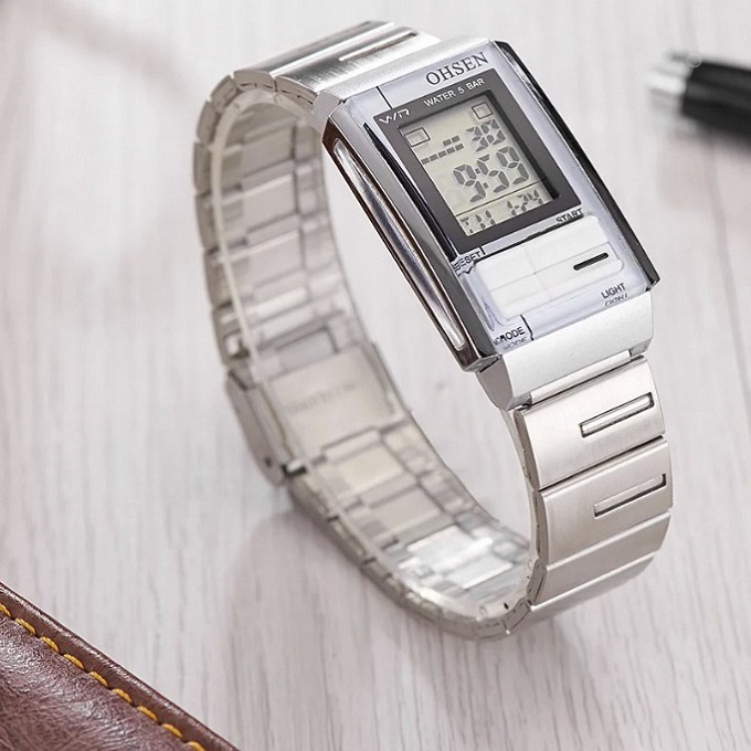 woman digital watch