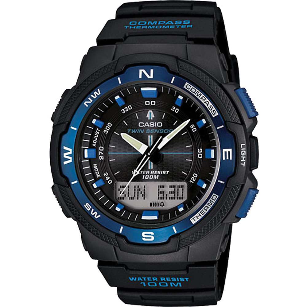 blue Digital Watch with Compass