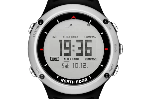 white Digital Watch with Compass