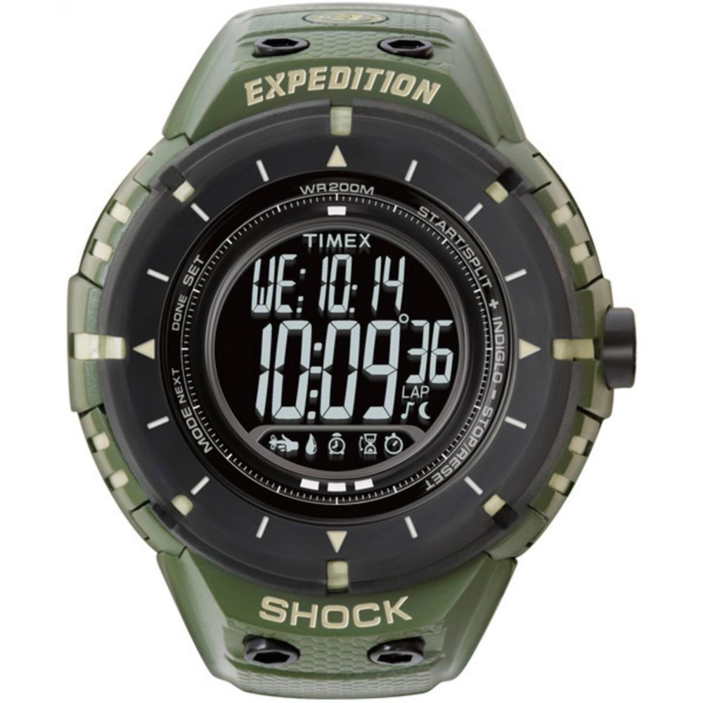 green Digital Watch with Compass