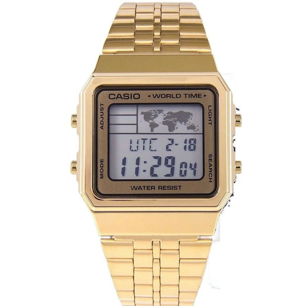 metal digital watch